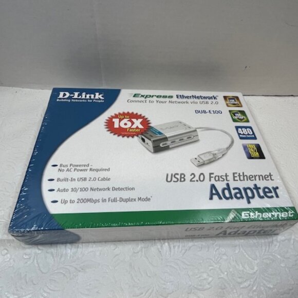 NEW D-Link USB 2.0 Fast Ethernet Adapter DUB-E100 - Picture 2 of 7